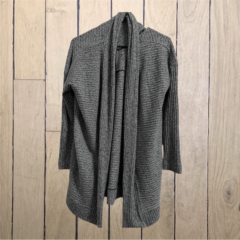 GAP Heather Gray Open-Front Ribbed Cardigan size S